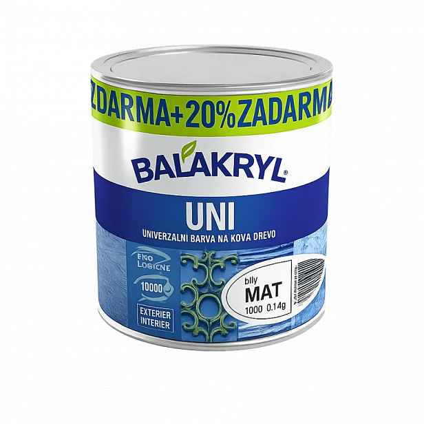 Balakryl uni mat 0,7kg+20% bílá