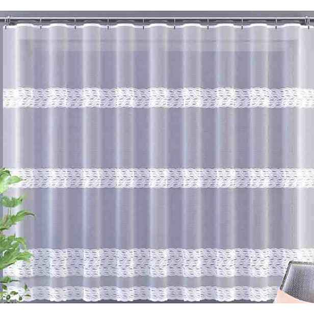 Mg Záclona 631/6 Bílý Blesk 300x180 cm Hotová S Páskou M