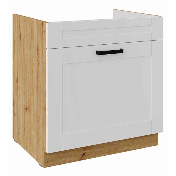 Spodní skříňka pod dřez Luna 80 ZL 1S BB - Premium Box Barva korpusu: Dub artisan, Barva dvířek: Bílá