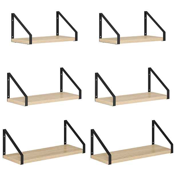 vidaXL Nástěnné poličky 6 ks Dub sonoma 40 x 16 x 15,5 cm