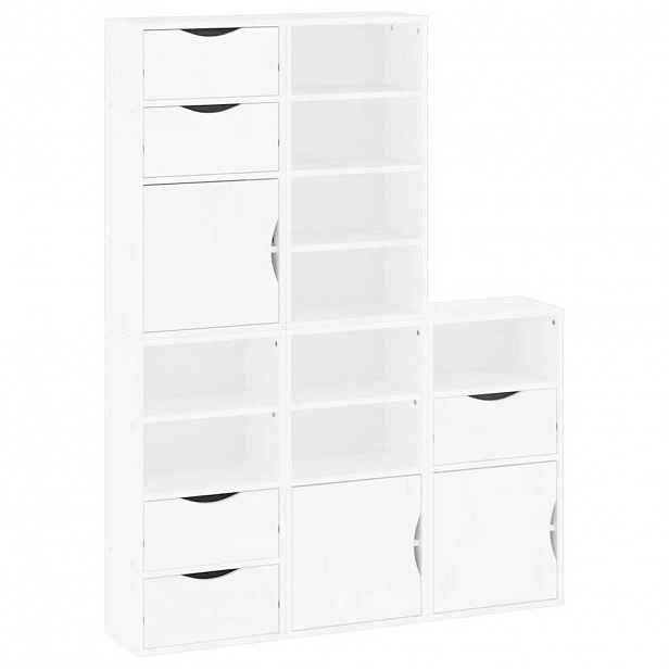 vidaXL Boční skříňky 5 ks "ODDA" Bílá 40x24x79 cm Borovicový masiv