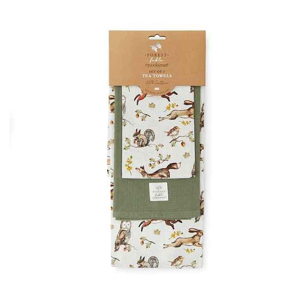 Bavlněné utěrky v sadě 3 ks 45x65 cm Forest Fable – Cooksmart ®