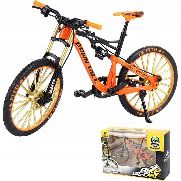 Hračka Model Horského Kola Miniatura Mtb 1:10 Dárek Dítě Oranžová