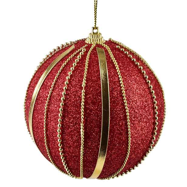 Mondex Vánoční baňka SANTA LILA Pearl 10 cm červená