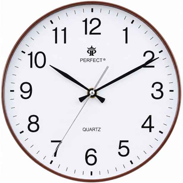 Nástěnné hodiny Perfect PW360-1700-4 Brown 30 cm Tekoucí ručička