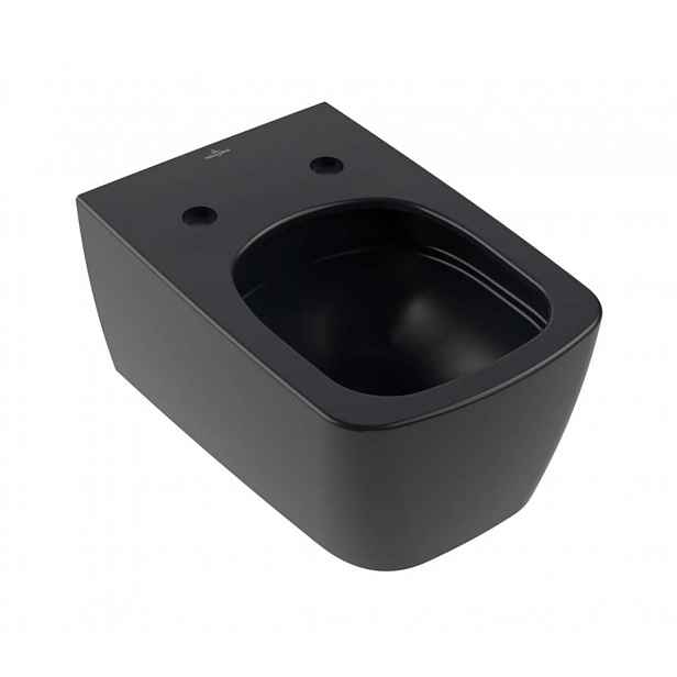 Villeroy & Boch Subway 3.0 - Závěsné WC, TwistFlush, Rimless, CeramicPlus, Pure Black 4610T0R7