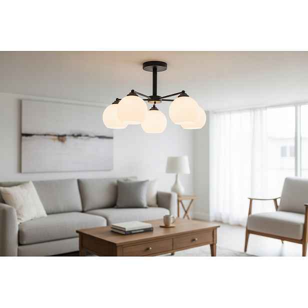 Euro-Lamp Stropní Svítidlo Uno 5 Černá Bílá Stínidlo 5X60W Výrobce