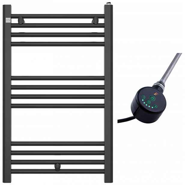 Koupelnový Radiátor 80/50 cm Černý Peutro Elektrická Topná Tyč Up&down