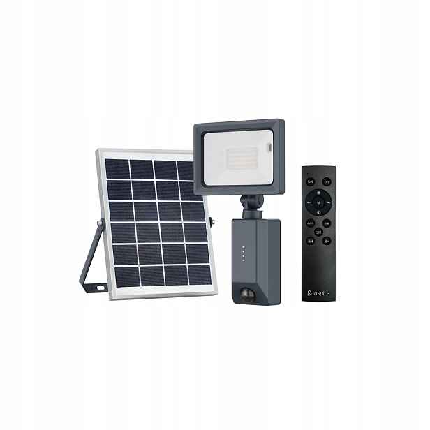 Solární zářič Yonkers černý 1000 lm IP54 Led Inspire