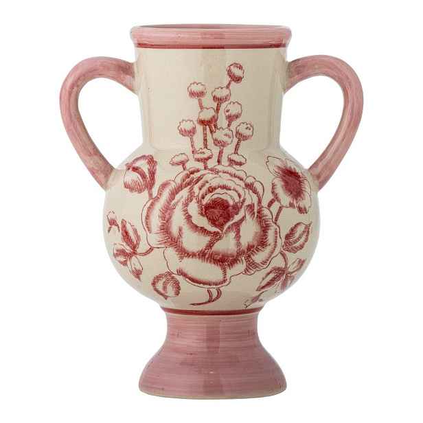 Růžová ručně malovaná váza z kameniny (výška 21 cm) Alea – Bloomingville
