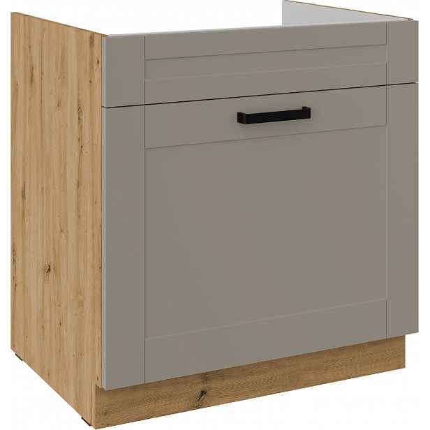 Spodní skříňka pod dřez Luna 80 ZL 1S BB - Premium Box Barva korpusu: Dub artisan, Barva dvířek: Clay Grey