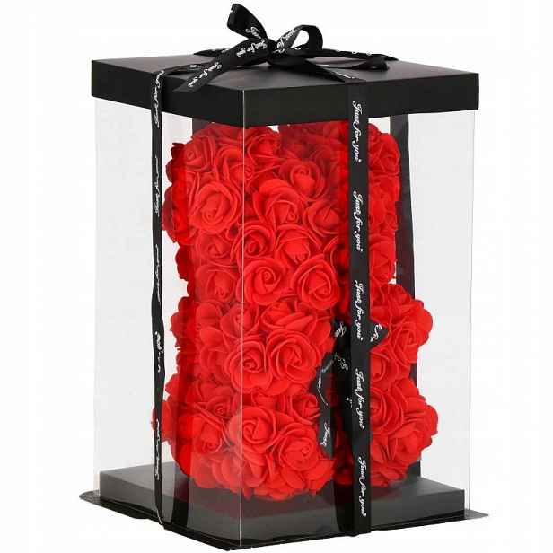 Rose Bear Vonný Medvídek Z Okvětních Lístků Růží Voňavý 25 cm Dárek Krabička