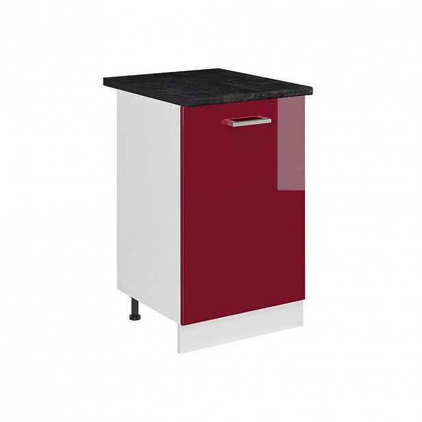 Vicco SPODNÍ SKŘÍŇKA KUCHYŇSKÉ LINKY R-Line, Červená vysoký lesk/Bílá, 50 cm pracovná doska antracitová
