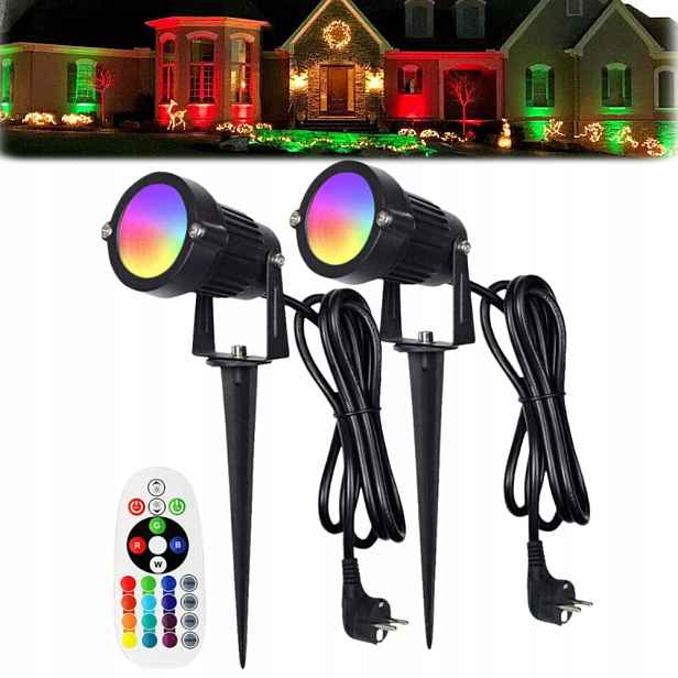 Zahradní Reflektor Pro Osvětlení Stromů, Zemní Zapichovací Lampa, Černá, 2X
