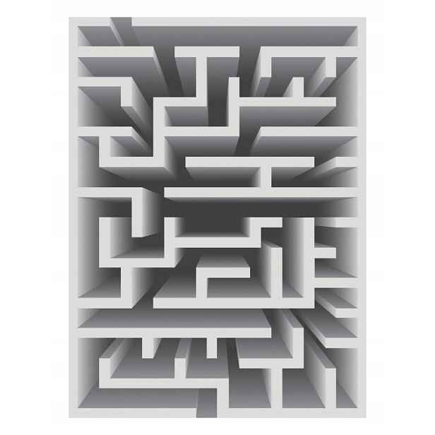 Geometrický labyrintová tapeta Abstrakce Perspektiva Šedá 206x275 lepidlo