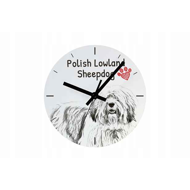 Polský nížinný ovčák, závěsný a stojící hodinový stroj se psem, personalizace
