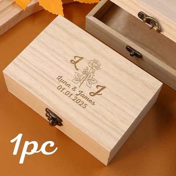 TEMU Úložný vlastním jménem, personalizovaný dřevěný box, box na památku na míru, přizpůsobitelný dekorativní box, sváteční box na památku, dárky k