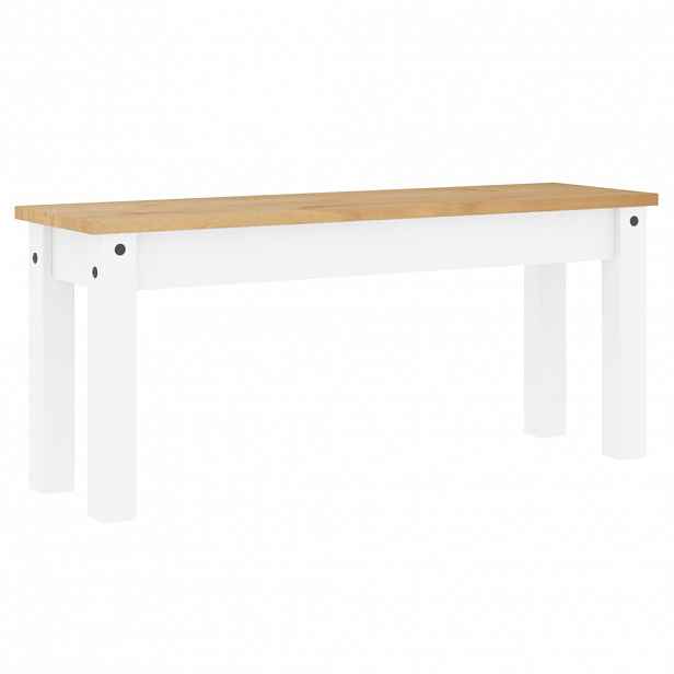vidaXL Jídelní lavice Panama bílá 105x30x45 cm masivní borové dřevo
