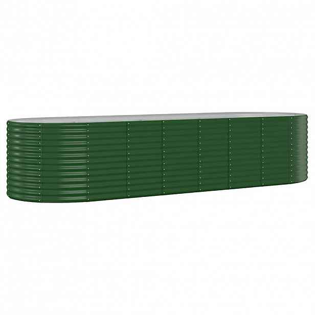 vidaXL Vyvýšený záhon pozinkovaná ocel 322x100x68 cm zelený