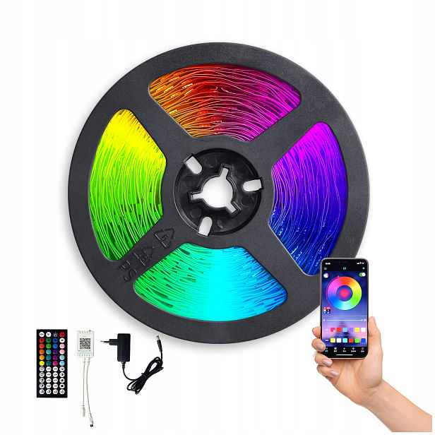 Rgb Led pásek barevný 10 m Smart Home Aplikace Dálkový Ovladač Blikání v rytmu hudby