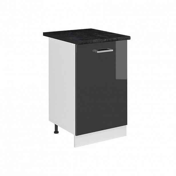 Vicco SPODNÍ SKŘÍŇKA KUCHYŇSKÉ LINKY R-Line, Antracitový vysoký lesk/Bílá, 50 cm pracovná doska antracitová