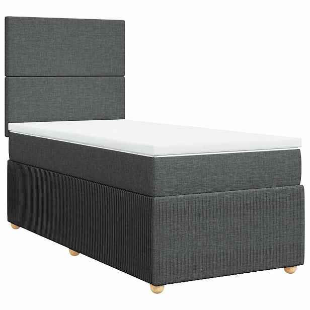 vidaXL Box spring postel s matrací tmavě šedá 90x190 cm textil