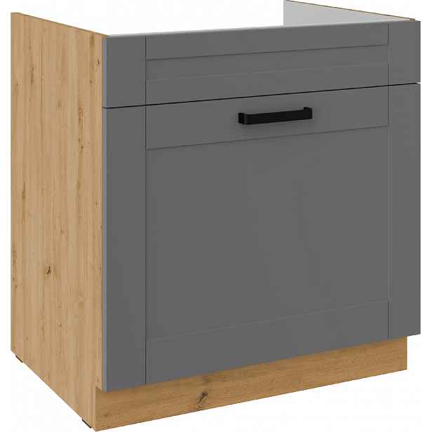 Spodní skříňka pod dřez Luna 80 ZL 1S BB - Premium Box Barva korpusu: Dub artisan, Barva dvířek: Dust Grey