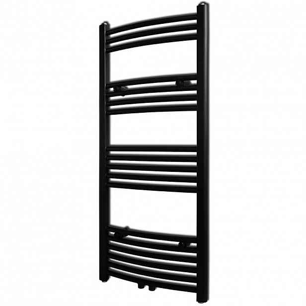 vidaXL Černý žebříkový radiátor obloukový ústřední topení 500 x 1 160 mm