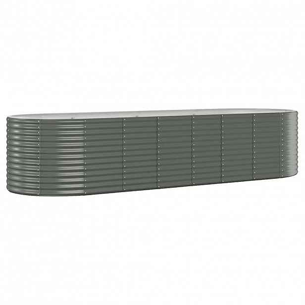 vidaXL Vyvýšený záhon pozinkovaná ocel 322x100x68 cm šedý