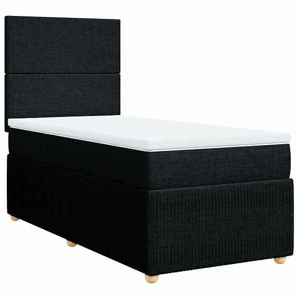 vidaXL Box spring postel s matrací černá 90x190 cm textil