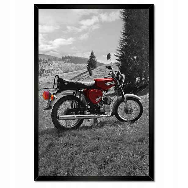 Plakáty v rámu 40x60 Červený Simson S51 E
