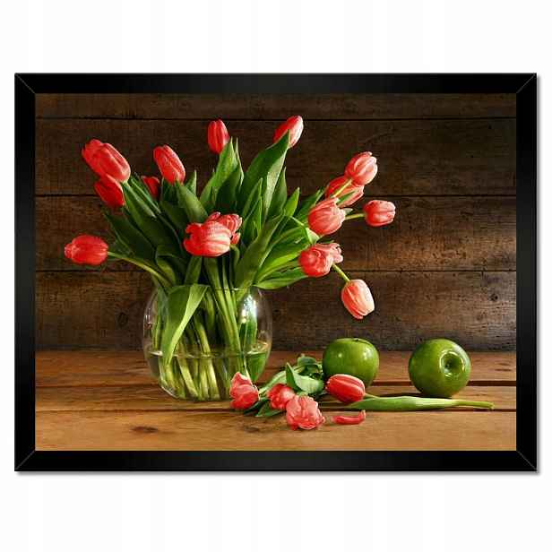 Plakáty v rámu 40x30 Červené tulipány