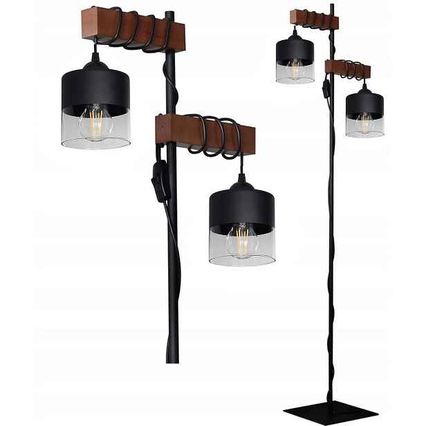 Podlahová lampa Adex industriální E27 60 W 150 cm černá