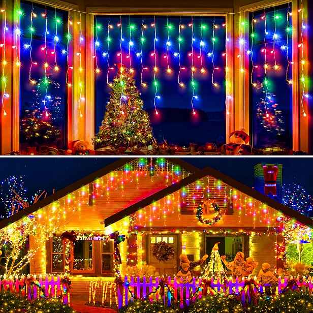 Vánoční Osvětlení Na Stromeček Led záclona Vodotěsná, vícebarevná, 30 m
