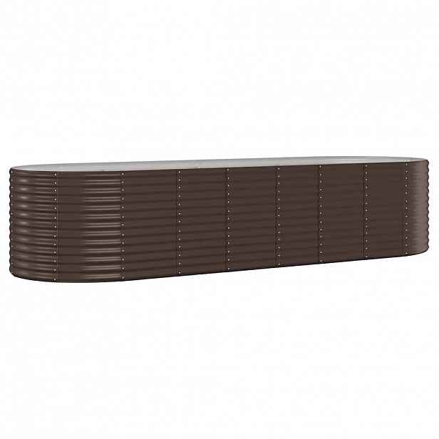 vidaXL Vyvýšený záhon pozinkovaná ocel 322x100x68 cm hnědý