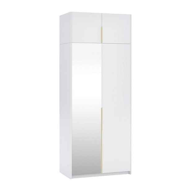 MASSENO ŠATNÍ SKŘÍŇ S OTOČNÝMI DVEŘMI THALIA, 100/250/58 cm 2dveřová se zrcadlem, bílá