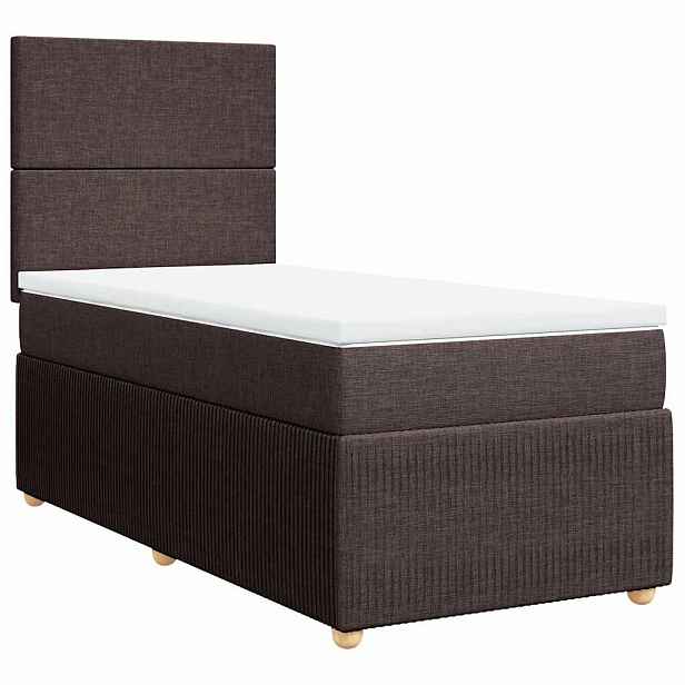 vidaXL Box spring postel s matrací tmavě hnědá 90x190 cm textil