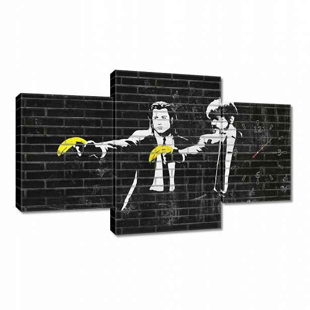 Nástěnné hodiny 100x60 Banksy Banana Fiction