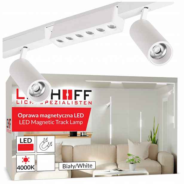 Magnetické kolejnicové osvětlení Kolejnice 1 m 3x reflektorová lampa Bílá