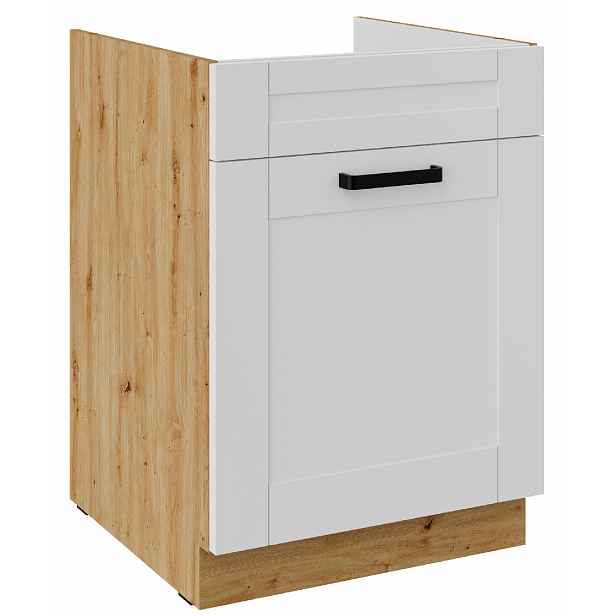 Spodní skříňka pod dřez Luna 60 ZL 1S BB - Premium Box Barva korpusu: Dub artisan, Barva dvířek: Bílá