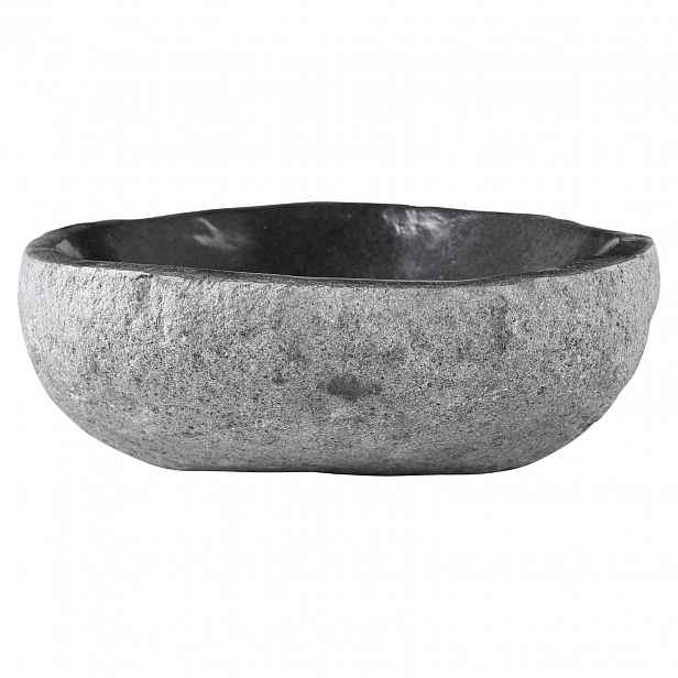 vidaXL Umyvadlo Oválný Šedá (32-37) x (27-30) x 12 cm Říční kámen