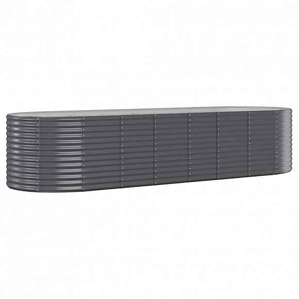 vidaXL Vyvýšený záhon pozinkovaná ocel 322x100x68 cm antracitový