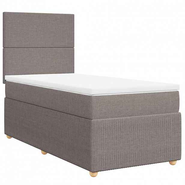 vidaXL Box spring postel s matrací taupe 90x190 cm textil