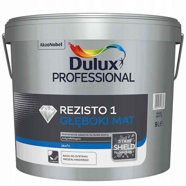 Barva Professional Dulux Rezisto 1 Mat 9L Bílá