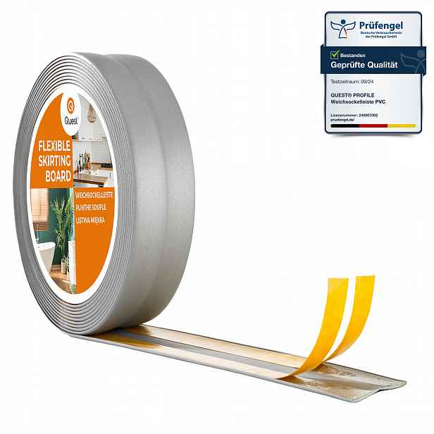 Dokončovací lišta samolepicí stříbrná Pvc 25x25mm 15m