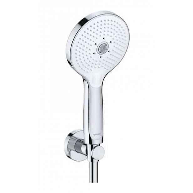 Duravit - Set sprchové hlavice, držáku a hadice, 3 proudy, chrom/bílá UV0712001005