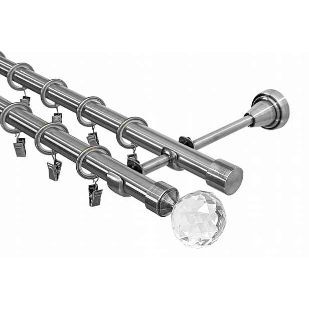 Dvojitá Garnýž kovový nikl mix hrotů Imperia Deco 19+19 mm 280 cm