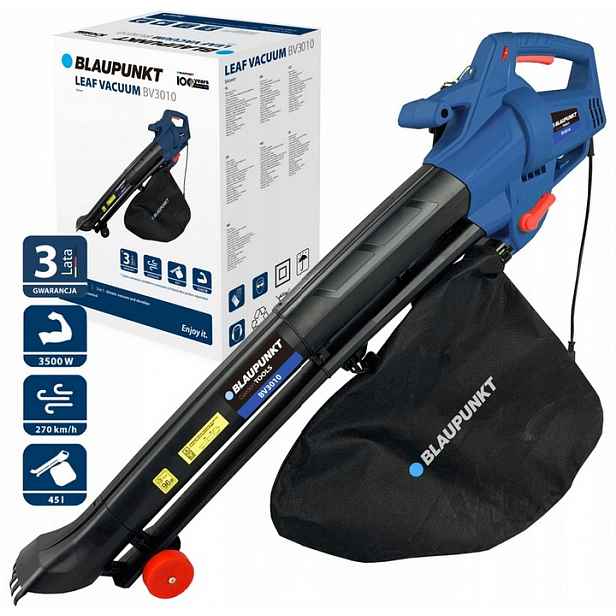 Elektrický Vysavač Foukač 3500 W 3V1 s Regulací Sáček 45 L
