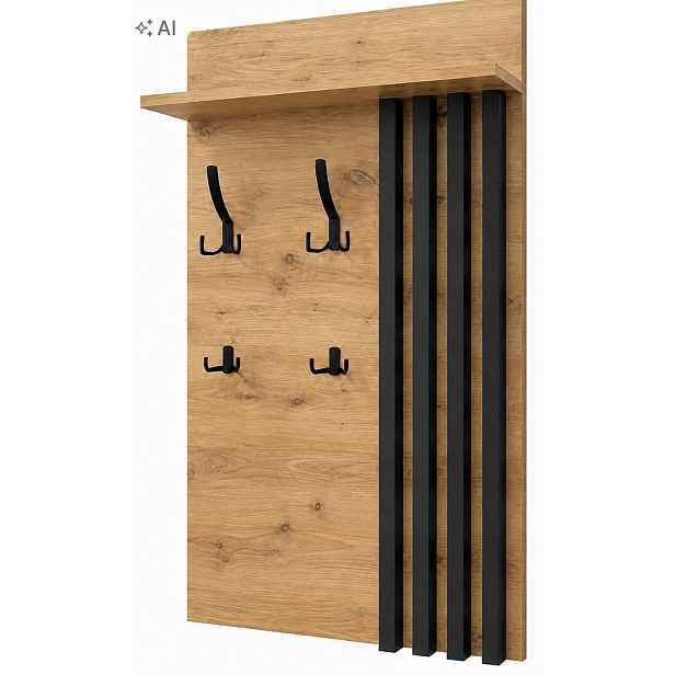 Věšák na oblečení do předsíně Ala artisan s černými lamelami
