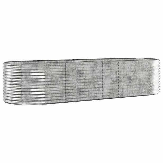 vidaXL Vyvýšený záhon pozinkovaná ocel 322x100x68 cm stříbrný